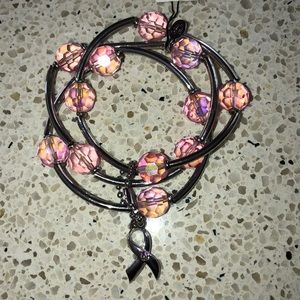 NWT set of 3 stretchy pink bracelets